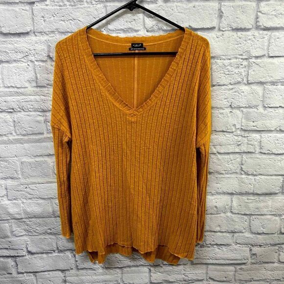 Urban Outfitters Tops - Urban Outfitters Out From‎ Under Shirt Womens XS Mustard Yellow Knit Ribbed